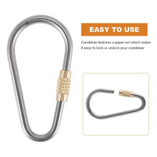 6 Stuks Titanium Locking Karabijnhaak, Kleine Lichtgewicht Stevige D-Ring Sleutelhanger Clip voor Indoor Outdoor Rugzak Klimmen