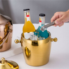 4X KTV Bar Utensilien Eis Kübel, Kreative Doppel Schicht Edelstahl Eis Kübel, Champagner Eimer, Wein Bier Eis Kübel (C)