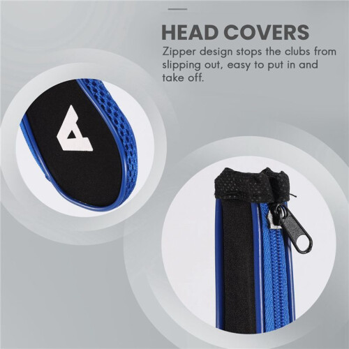 Capa de CabeçA de Ferro de Golfe Protetor de CabeçAs de Taco Cunha de CabeçA Longa PescoçO com ZíPer para , , , 2
