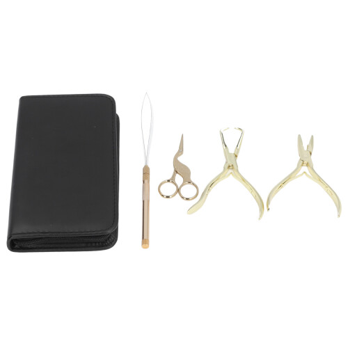 Oro 4 pezzi Kit strumenti microlink per estensioni dei capelli Piccolo 1