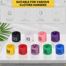 580 Pcs Snap Retail Clothes Hanger Size Markers Garment Tags Xxs To 4Xl Size Coding Colored Dividers Hanger Sign Buckle