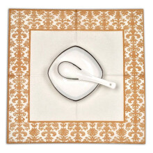 2X 100Pcs Gold Printing Disposable Napkin Tissue Paper Printed Napkins for Restaurant And Hotel (Golden + White)