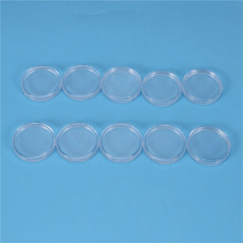 50 Pezzi Contenitore Rotondo con Monete in Plastica Trasparente Da 33 mm 2