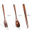 3X Wooden Flatware Set, Wooden Portable Set Spoon Fork Chopsticks Tableware Dinnerware with Khaki Twining Thread 5