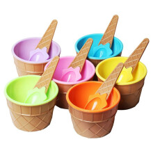 18Pcs Ice Cream Bowl Set Different Color Ice Cream Spoon Bowl Tableware Set Children Cartoon Bowl