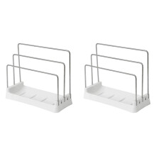 2X Snijplanken Houder, Organisator Pantry Rack Bakvormen Houder Snijplank Organisator Keuken aanrecht Opslag Wit