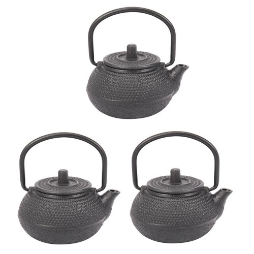 3Pcs 50Ml Japanese Style Cast Iron Kettle Teapot Comes + Strainer Tea Pot 1
