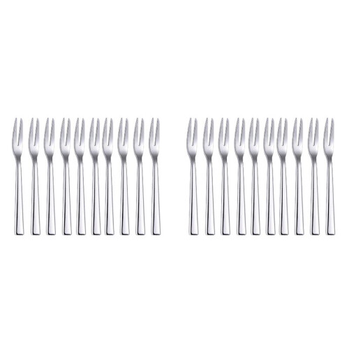 20Pcs 304 Stainless Steel Cocktail Dessert Fork Appetizer Snack Cake Fruit Forks Set 1