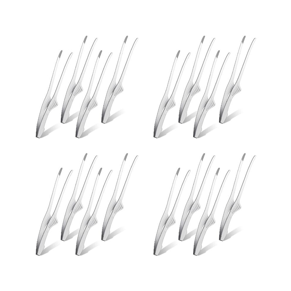 Typecat 16X Korean And Japanese Bbq Tongs Self-Standing Grill Tongs Non-Slip Cooking Utensils Stainless Steel Tongs