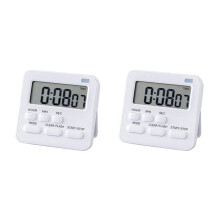 2X Kookwekker, Eierwekker met Klok, Digitale Timer-Stopwatch met LCD-Luid Alarm voor Koken, Bakken, Sporten, Leren, Enz.