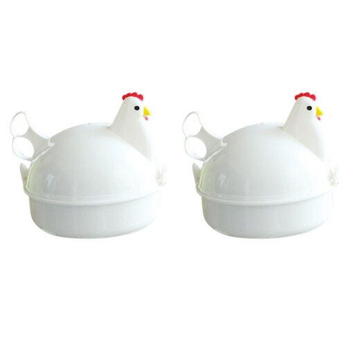 2X Chicken Shaped Microwave Eggs Boiler Cooker Kitchen Cooking Appliances,Home Tool