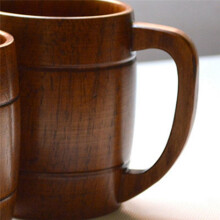 5X 400Ml Classic Style Natural Wood Cup Wooden Beer Mugs Drinking for Party Novelty Gifts Eco-Friendly