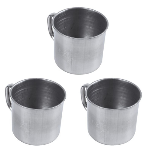 3X Edelstahl-Kaffee-Tee-Becher-Schale-Camping / Reise-3.5 1