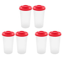 6 Large Salt and Pepper Shakers Moisture Proof ,Salt Shaker with Red Covers Lids Plastic Airtight Spice Jar Dispenser