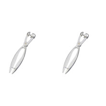 2X Silver Aluminum Pitter Red Dates Olives Pit Easy Removal Core Squeeze Clamp Seeder 18 x 3.5cm(Silver)