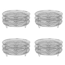 4X Air Fryer Three Stackable Dehydrator Racks for Gowise Stainless Steel Air Fryer Rack Fit All 4.2-5.8QT