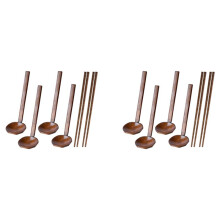 8Stuks Japanse Lange Steel Grote Ramen Houten Hot Pot Schildpad Hout Rijst Soep Dessert
