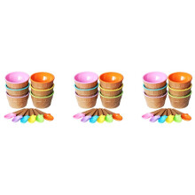 18Pcs Ice Cream Bowl Set Different Color Ice Cream Spoon Bowl Tableware Set Children Cartoon Bowl