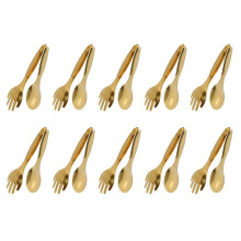 10X Pinzas de Comida de Acero Inoxidable Utensilios de Cocina Dorados Herramientas de Cocina para Buffet Clips de Barbacoa Pinzas de Carne