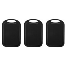 3X Plastic Chopping Block Meat Vegetable Cutting Board Non-Slip Anti Overflow with Hang Hole Chopping Board Black