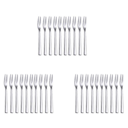 30Pcs 304 Stainless Steel Cocktail Dessert Fork Appetizer Snack Cake Fruit Forks Set 1