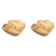 2X Wooden Fruit Salad Serving Bowl Hand-Carved Root Bowls  Living Room Real Wood Candy Bowl 20-24cm
