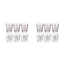 12Pcs Measuring Cup Espresso Shot Glass Liquid Heavy Glass Wine Glass 26-Incremental Measurement 1Oz, 6 Tsp, 2 Tbs, 30Ml
