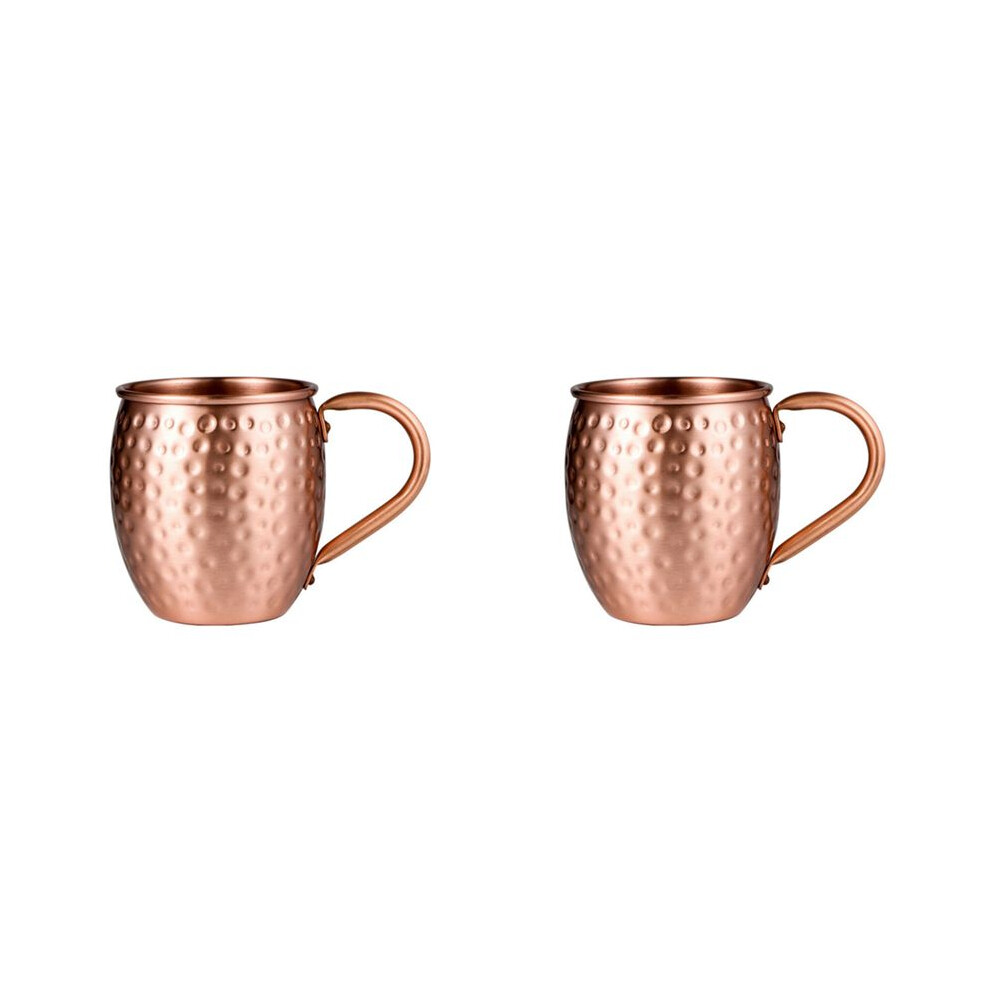 Semoic 2X 530Ml Pure Copper Mug Moscow Mule Mug Drum Cup Cocktail Cup Pure Copper Mug Restaurant Bar Cold Drink Cup, A