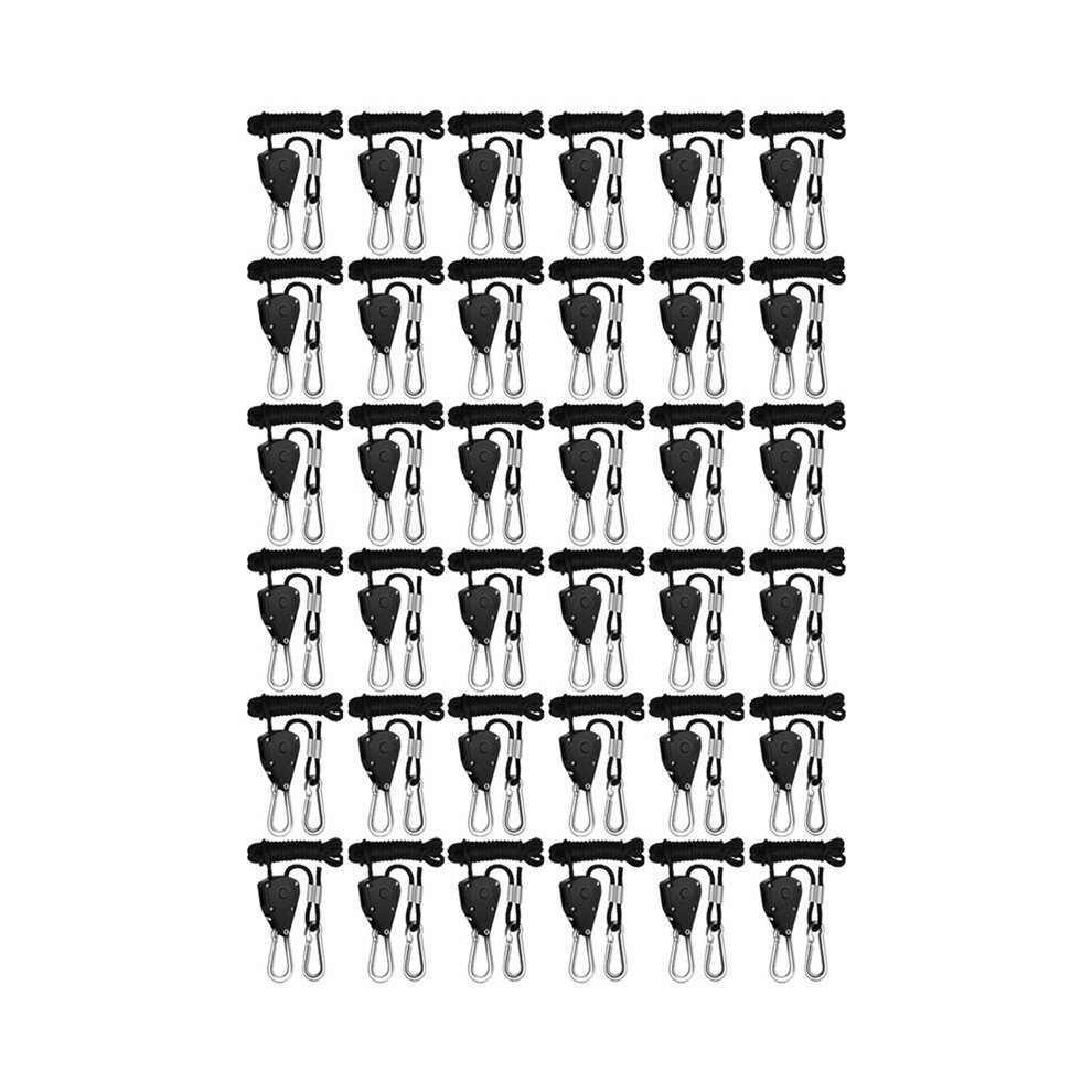 36Pcs Adjustable 1/8Inch Lanyard Hanging For Tent Fan Led Grow Plant Lamp Rope Ratchet Hanger Pulley Lifting Pulley Hook 4711270991023