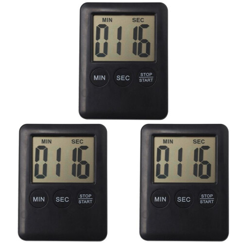 3X Kuechentimer Timer Kurzzeitmesser Eieruhr mit Magnet Und