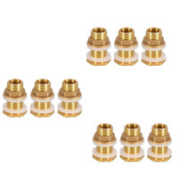 Massief Messing Schotfitting, 9 Sets 3/8 Inch Vrouwelijk 1/2 Inch Mannelijk Massief Messing Watertankconnector met Schroefdraad met Ring