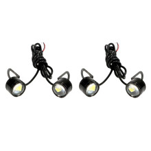 4 Pcs White LED Motorcycle Headlight Spotlight Driving Daytime Running Light Lamp