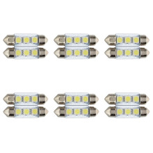 12X C5W 3 LED SMD 5050 36mm Xenon White Bulb Plate Shuttle Festoons Dome Ceiling Lamp Car Light