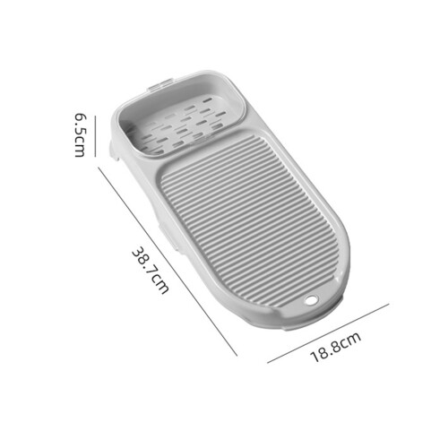 Mini 2-in-1 Portable Washboard with Soap Dish – 38.7cm Laundry Tool 1