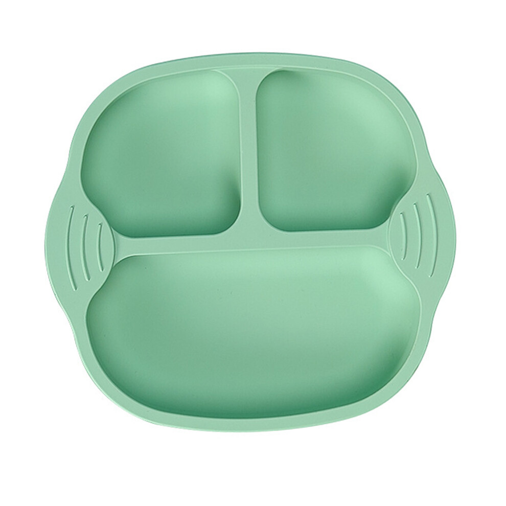 Drop Proof Silicone Baby Dinner Plate With Suction Cup Green