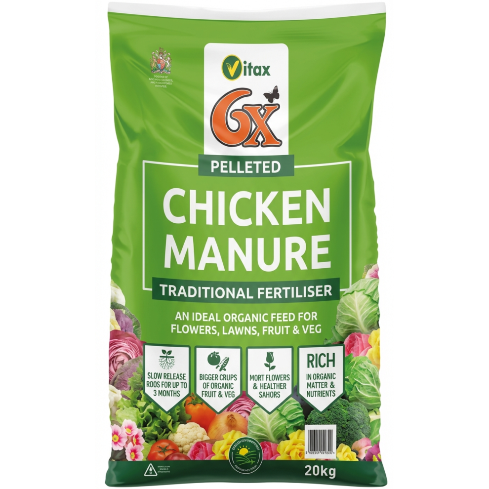 Caprican 6X Pelleted Poultry Manure 20Kg - 100% Natural Organic Concentrated Garden Fertilizer