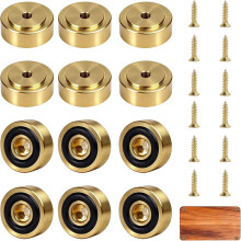 12 Piedini per Tagliere In Ottone con Cuscinetti Antiscivolo, 1 Pollice X 0,4 Pollici, Piedini In Gomma In Ottone Massiccio con Viti