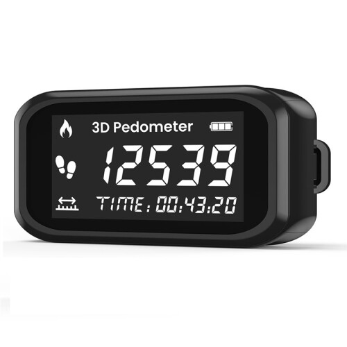 3D Pedometer for Walking, Accurate Step Counter with LCD Display for Step Calorie Tracker