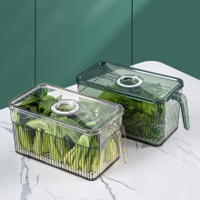 Refrigerator Storage Box Timekeeping Keep Fresh Food Organizer Box with Handle Transparent Material Photo Color