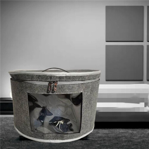 2X Hat Box Organizer Round Travel Hat Boxes Foldable Hat Storage Bag with Dustproof Lid Large Hat Storage Box A 2