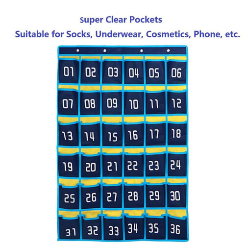 4X 36 Numbered Pockets Chart Cell Phone Hanging Storage Bag for Classroom Mobile Phone Calculator Holders