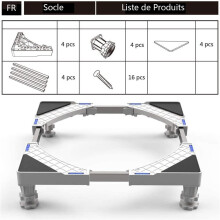 2X Suporte para Máquina de Lavar Roupa, Pedestal de Geladeira para Máquina de Lavar, Comprimento Ajustável, Carga 300 Kg AntivibraçãO Antiruído