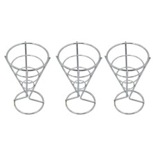 Cone Tableware Bar Western Restaurant Cafe Fried Chicken Rack Snack Basket French Fries Rack Silver