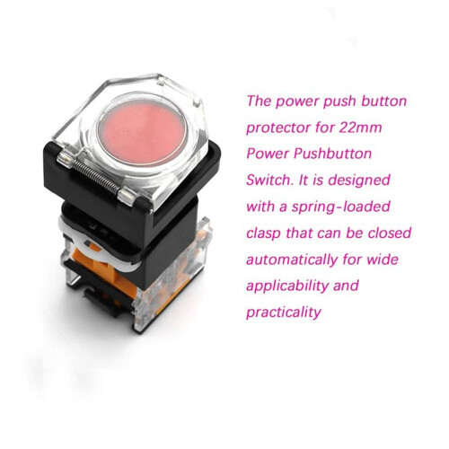 4pcs Power Push Button  Cover, Dustproof Waterproof Button  Cover for 22mm Power Push Button 1