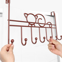 2X 7-Hook over Door Hanger Iron Art Bag Clothes Key Scarf Hanging Holder Bathroom Kitchen Home Back Door Organizer