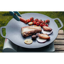 38 Cm Dicke Gusseisen-Bratpfanne, Flache Pfannkuchen-Grillplatte, Antihaft-BBQ-Grill, Induktionsherd, Kochtopf mit Offener Flamme