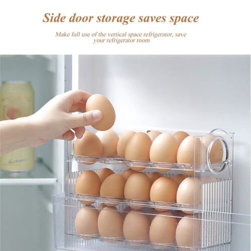Refrigerator Egg Rack Flip Fridge Door Egg Storage Rack Tray Container Space Saving Egg Storage Box Rack Green 2