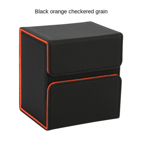 Tabletop Game Portable Storage Box, Card Protector, Large Capacity Storage Box Black+Orange 1
