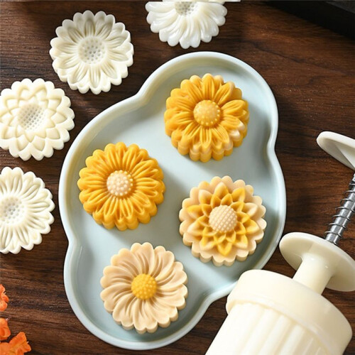 Daisy-Shaped Printing Moon Cake Mold Cake Cake Decoration Tool Hand-Pressed Household Baking Mold 2
