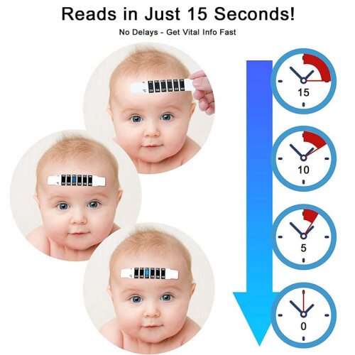 90 Pcs Forehead Thermometer Strips Adhesive Thermometer Strips Reusable Thermometer Stickers Discoloration Sticker 2